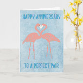 Pink Flamingos Happy Jubiläumskarte zum Paar Karte (Gelbe Blume)