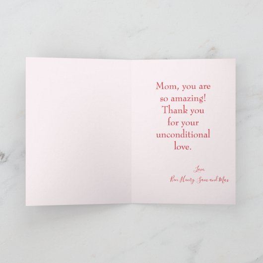 Pink Flamingos Happy Mother's Day Photo Karte (Innenseite)