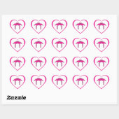 Pink Flamingos Heart Stickers (Blatt)
