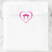 Pink Flamingos Heart Stickers (Tasche)