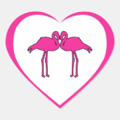 Pink Flamingos Heart Stickers (Vorderseite)
