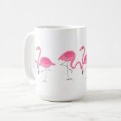 Pink Flamingos Illustration Kaffeetasse (Vorderseite Links)
