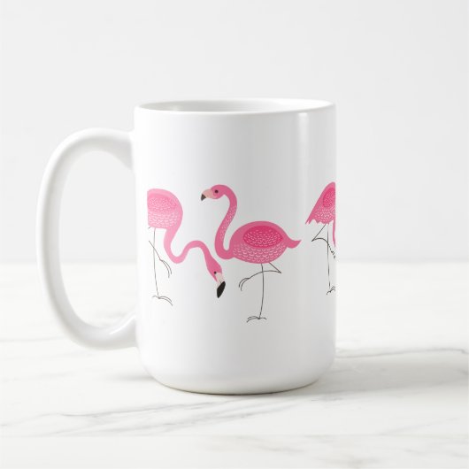 Pink Flamingos Illustration Kaffeetasse (Links)