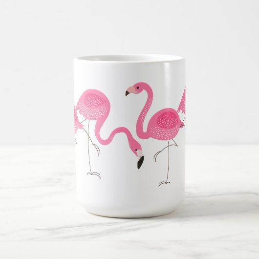 Pink Flamingos Illustration Kaffeetasse (Mittel)