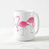 Pink Flamingos Illustration Kaffeetasse (VorderseiteRechts)