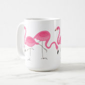 Pink Flamingos Illustration Kaffeetasse (Vorderseite Links)