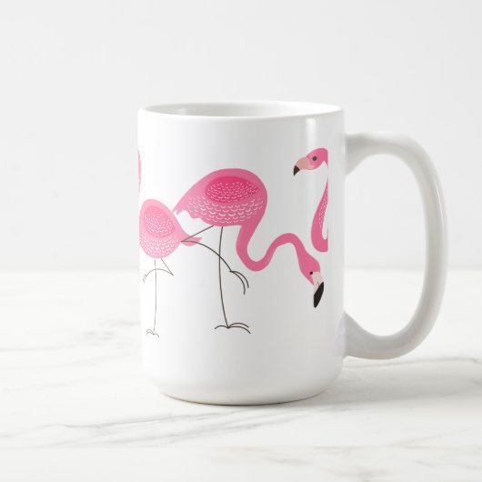 Pink Flamingos Illustration Kaffeetasse (Rechts)