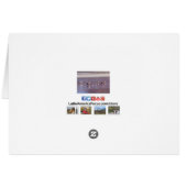 Pink Flamingos in Flight on Water Greycard (Rückseite Horizontal)