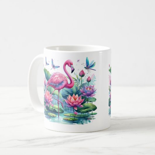 Pink Flamingos Kaffeetasse (Vorderseite Links)