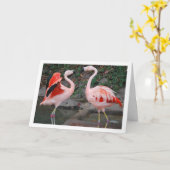 Pink Flamingos Karte (Gelbe Blume)