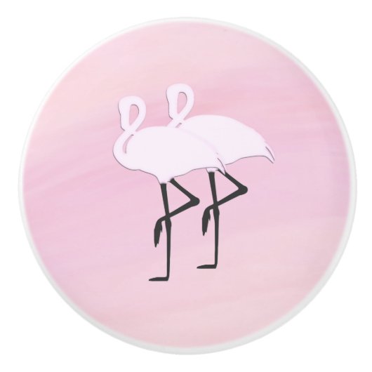Pink Flamingos Keramikknauf (Vorderseite)