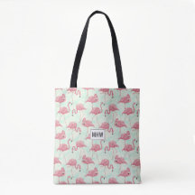 Pink Flamingos, kundenspezifische Monogramm-Tasche