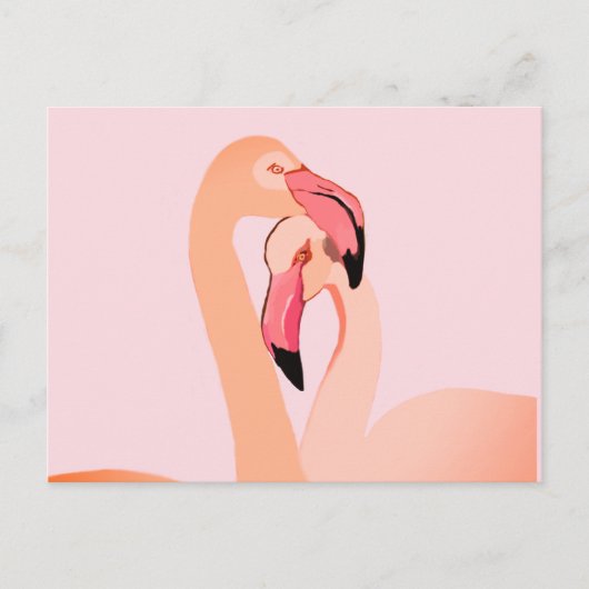 Pink Flamingos Liebe Postkarte (Vorderseite)