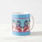 PINK FLAMINGOS MACHEN SNOWMAN, FUNNY CHRISTMAS VÖG KAFFEETASSE (VorderseiteRechts)