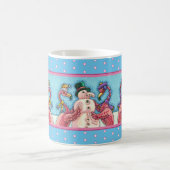 PINK FLAMINGOS MACHEN SNOWMAN, FUNNY CHRISTMAS VÖG KAFFEETASSE (Mittel)