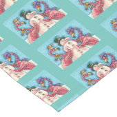 PINK FLAMINGOS MACHEN SNOWMAN, FUNNY CHRISTMAS VÖG KURZER TISCHLÄUFER (Ecke)