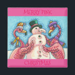 PINK FLAMINGOS MACHEN SNOWMAN, FUNNY CHRISTMAS VÖG MAGNET<br><div class="desc">FLAMINGOS MACHEN PINK SNOWMEN. "MERRY PINK CHRISTMAS" MAGNET * Anpassen ... ... .Suchen nach übereinstimmenden Elementen Susan Brack Designs</div>
