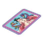 PINK FLAMINGOS MACHEN SNOWMAN, FUNNY CHRISTMAS VÖG MAGNET (Linke Seite)