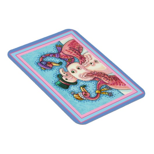 PINK FLAMINGOS MACHEN SNOWMAN, FUNNY CHRISTMAS VÖG MAGNET (Rechte Seite)