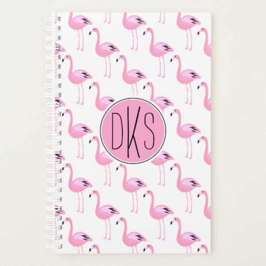 Pink Flamingos | Monogramm Planer (Vorderseite)