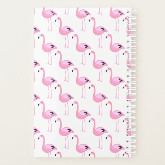 Pink Flamingos | Monogramm Planer (Rückseite)