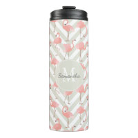 Pink Flamingos Muster mit Ihrem Monogramm