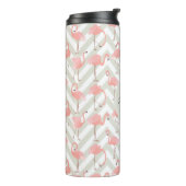 Pink Flamingos Muster mit Ihrem Monogramm Thermosbecher (Nach links gedreht)
