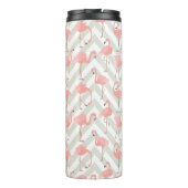 Pink Flamingos Muster mit Ihrem Monogramm Thermosbecher (Rückseite)