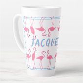 Pink Flamingos Name Template Tall Latte Tasse (Linke Ecke)