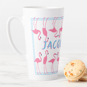 Pink Flamingos Name Template Tall Latte Tasse