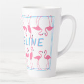Pink Flamingos Name Template Tall Latte Tasse (Rechts)