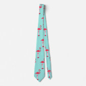 Pink Flamingos Neck Tie in Mint Green - HAMbWG Krawatte (Vorderseite)