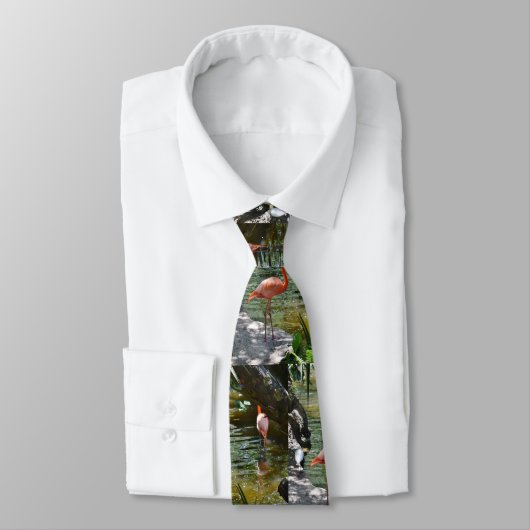 Pink Flamingos Neck Tie Krawatte (Gebunden)
