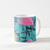 Pink Flamingos Palm: Exotic Hawaii Kaffeetasse (VorderseiteRechts)