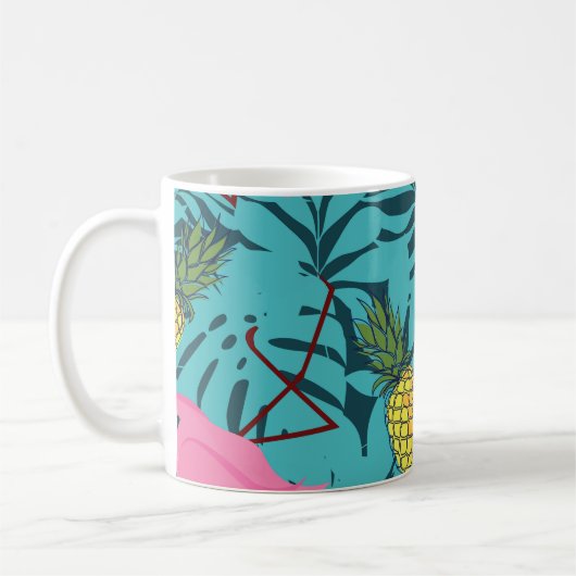 Pink Flamingos Palm: Exotic Hawaii Kaffeetasse (Links)
