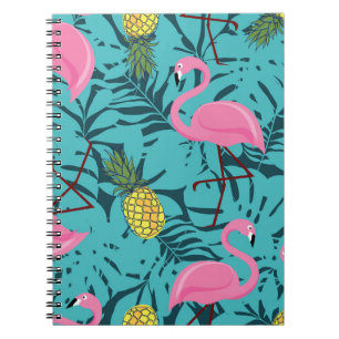 Pink Flamingos Palm: Exotic Hawaii Notizblock