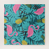 Pink Flamingos Palm: Exotic Hawaii Puzzle (Horizontal)
