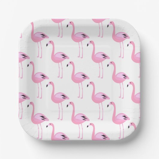 Pink Flamingos Pappteller (Vorderseite)