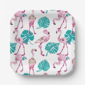 Pink Flamingos Pappteller (Vorderseite)