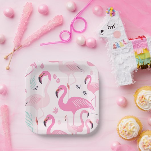 Pink Flamingos Pappteller (Party)
