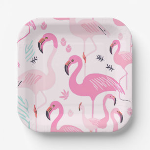 Pink Flamingos Pappteller