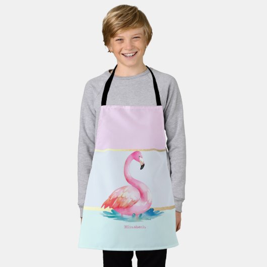 Pink Flamingos Pastel farbenfroh Schürze (Getragen)