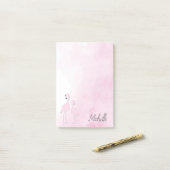 Pink Flamingos Personalisiert Post-it Klebezettel (Auf Schreibtisch)
