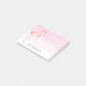 Pink Flamingos Personalisiert  Post-it Klebezettel (angewinkelt)