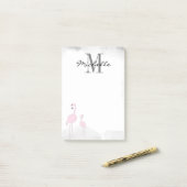Pink Flamingos Personalisiert Post-it-Notizen Post-it Klebezettel (Auf Schreibtisch)