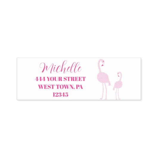 Pink Flamingos Personalisierte Briefmarke Permastempel (Design)