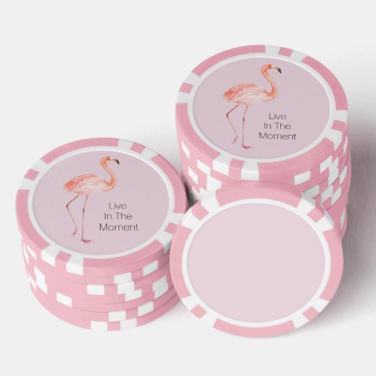 Pink Flamingos Personalized  Pokerchips (Stapel)