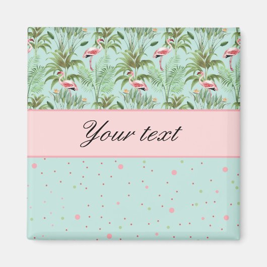 Pink Flamingos Polka Dots Magnet (Vorne)