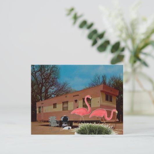 Pink Flamingos Postkarte (Stehend Vorderseite)