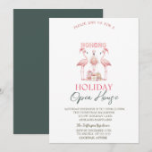 Pink Flamingos präsentiert Holiday Open House  Einladung (Vorne/Hinten)